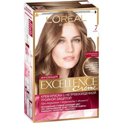 Краска для волос L'Oreal (Лореаль) Excellence Creme, тон 7 - Русый