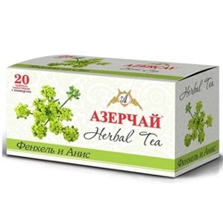 Чай                                        Azercay tea                                        "Живой вкус" Чайн.напиток зелен. с Фенхелем и Анисом 20 пак.х 1,8 гр. конв. (24)