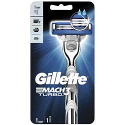 Станок для бритья Gillette Mach 3 Turbo (Джилет Мак 3 Турбо), 1 кассета