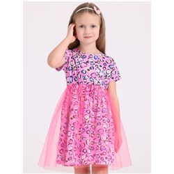 платье 1ДПК4068804нс; сердечки леопард на розовом+ярко-розовый