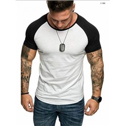 Мужская футболка комбинированная белая SM