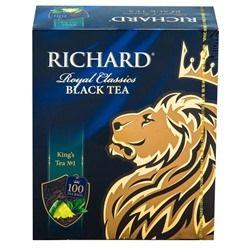 Чай                                        Richard                                        Королевский чай №1 100 пак.*2 гр. черный с лаймом, мята (6) 610305