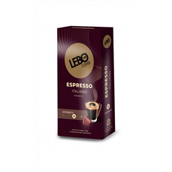 Кофе                                        Lebo                                        "LEBO ESPRESSO ITALIANO" (Интенсив.8) 10шт*5,5гр , картон (10) NEW