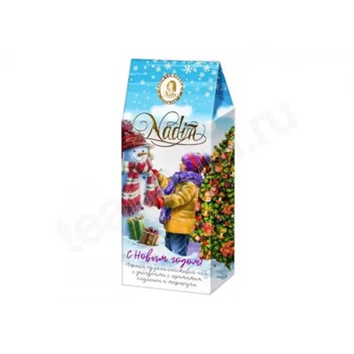 Чай                                        Nadin                                        "Подарок Деда Мороза" 50 гр. черный с аром.клубники и лимона, картон (12)