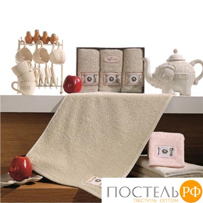 1011G10001501 Салфетка Soft cotton KITCHEN бежевый 3 предмета