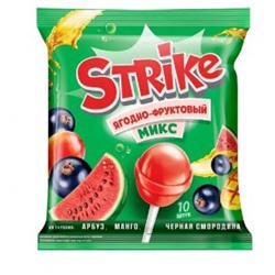 «Strike», карамель на палочке «Ягодно-фруктовый микс», 113 г