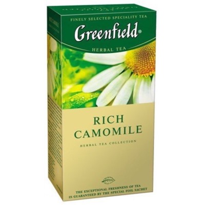 Чай                                        Greenfield                                        Rich Camomile 25 пак. х 1,5 гр. ромашка крупная,яблоко,корица (10) (0432)