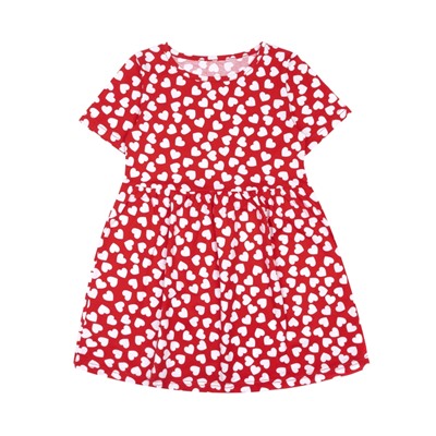 платье 1ДПК3998001н; белые сердечки на красном