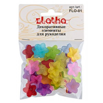 Декоративные элементы 25 г. FLO-01 цветок №01 цветы ассорти Zlatka