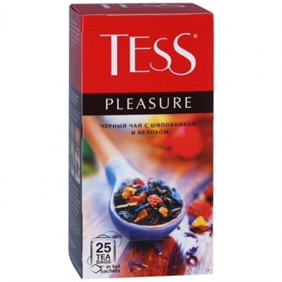 Чай Тесс Pleasure черный с шиповником и яблоком 25пак*1,5г