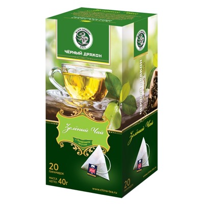 Чай                                        Черный дракон                                        пирамидки Зеленый 20 пак.*2 гр. (20) (SТ301В) NEW