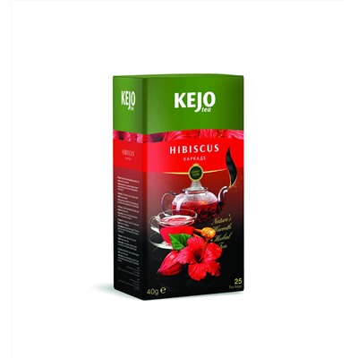 Чай                                        Kejofoods                                         HIBISCUS (Каркаде), 25 пак. х 1,6 гр. (10) травяной