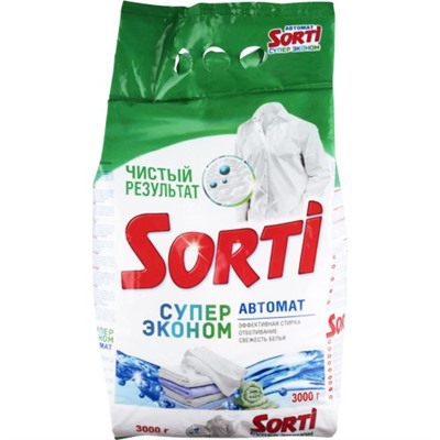 Стиральный порошок автомат Sorti (Сорти) Супер Эконом, 3000 г