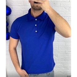 Мужская футболка поло ярко-синяя V107