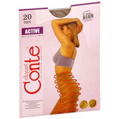 Колготки Conte Active (Конте Актив), Bronz (загар), 20 den, 3 размер