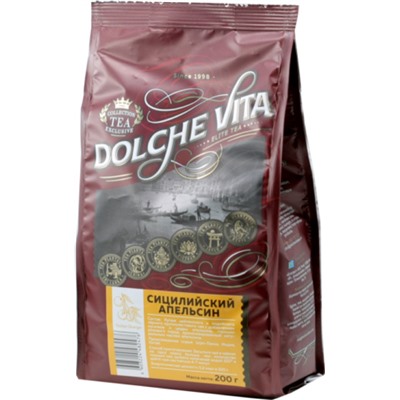 Чай                                        Dolche vita                                        Дольче Вита "Сицилийский апельсин" черный ароматиз.200 гр. м/у (15)