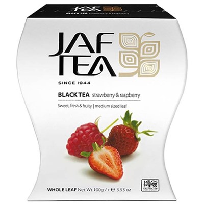 Чай                                        Jaf tea                                        PC Strawberry & Raspberry 100 гр. черный с аром.клубники и малина, картон (10) (216) ВЛОЖЕНИЕ!!!!