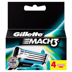 Кассеты для бритья Gillette Mach 3 (Джилет Мак 3), 4 шт