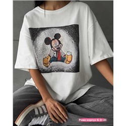 ЖЕНСКАЯ ФУТБОЛКА MICKEY Качество Люкс Материал Хлопок 100% Размер(42-48) One Size