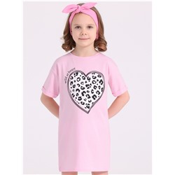 платье 1ДПК4283001; светло-розовый11 / Принтованное сердце
