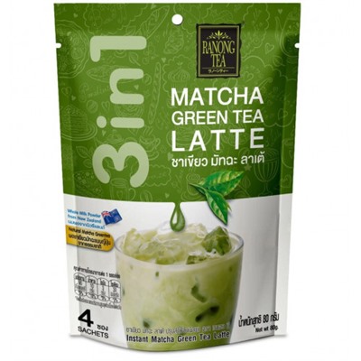 Растворимый зеленый чай матча 3-в-1 Ranong Matcha 80 гр