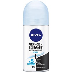 Антиперспирант шариковый женский Nivea Pure Невидимый Черное и белое, 50 мл