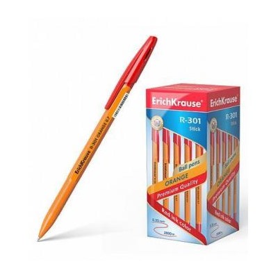 Ручка шариковая R-301 Orange Stick красная 0.7мм 43196 Erich Krause {Китай}
