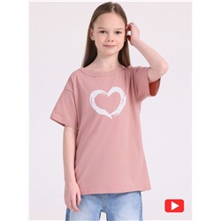 футболка 1ДДФК4328001; светло-розовый245 / Сердце кистью