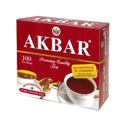 Чай                                        Akbar                                        RED&WHITE 100 пак.*2 гр. с/я (6) ШРИ-ЛАНКА