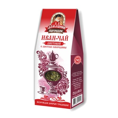 Чай                                        Иван-чай                                        листовой 75 гр. с листом смородины, картон (12) (Л-008)
