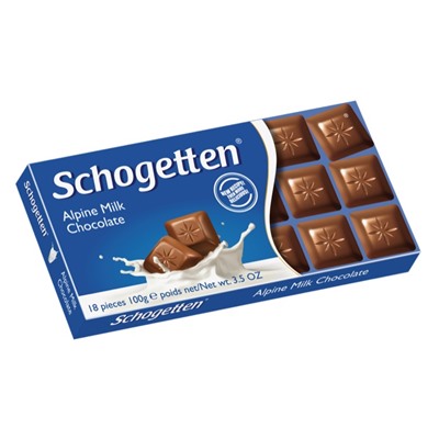 Кондитерские изделия                                        Schogetten                                        Alpen Milk молочный шоколад,100 гр. (15)/264 (04814)