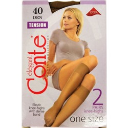 Гольфы женские Conte Tension, Bronz (загар), 40 Den, 2 пары