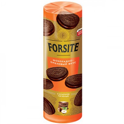 «Forsite», печенье–сэндвич с шоколадно-ореховым вкусом, 220 гр. KDV