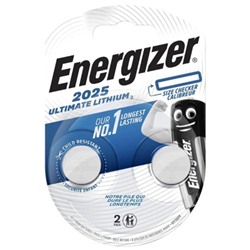 Батарейки (таблетка) Energizer (Энерджайзер) Ultimate Lithium CR2025, 2 шт