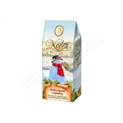 Чай                                        Nadin                                        "Новогодний сюрприз" 50 гр. черный с аром.шоколад и корица, картон (12)