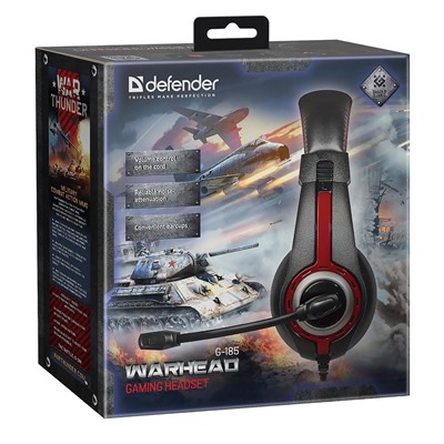 Компьютерная гарнитура Defender Warhead G-185 игровая (red)