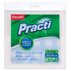 Салфетки комплект  вискоза, PACLAN "Practi", 20×23 см, 50 г/м2, 5 шт