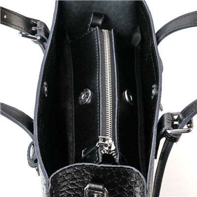 Женская кожаная сумка под крокодила 8800-220 Блек