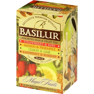 Чай                                        Basilur                                        Волшебные фрукты "АССОРТИ" 20 пак.*2 гр.+5 пак. подарок, черный,картон (12) (70183)