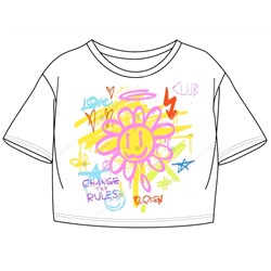 футболка 1ДДФК4346001; белый / Солнце граффити
