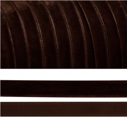 Лента бархатная 20 мм TBY LB2072 цвет коричневый 1 метр