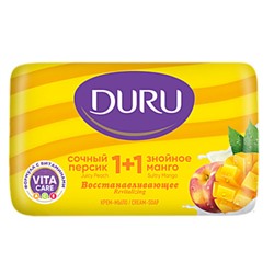 Туалетное мыло Duru (Дуру) Сочный персик + Знойное манго 1+1, 80 г