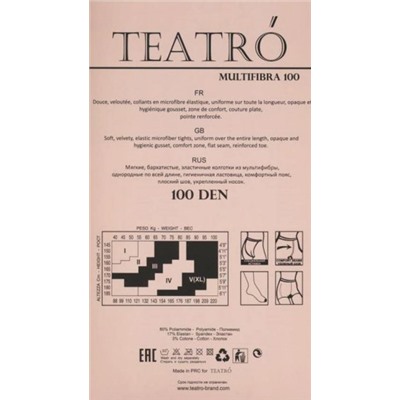 Колготки теплые, Teatro, Multifibra100 color оптом