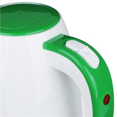 Чайник электрический 1,7л, белый/зеленый
