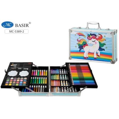 Набор для детского творчества Кейс с замочками "Единорог" (145 предметов) МС-5389-2 Basir