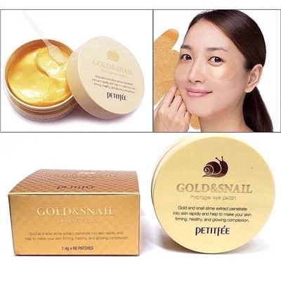 Гидрогелевые патчи с муцином улитки Petitfee Hydro Gel Eye Patch Gold & Snail, 60 шт. KOREA