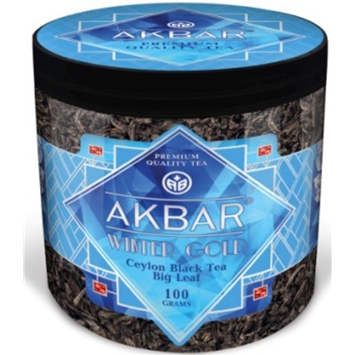 Чай                                        Akbar                                        Акбар WINTER GOLD 100 гр., черный круп.лист, пластик.банка (6)