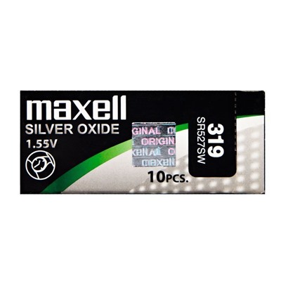 Элемент серебряно-цинковый Maxell 319, SR527SW (10) (100) ..