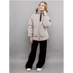 629-24в Куртка для девочки "Эффи" серебристо-бежевый
