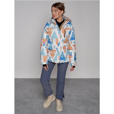 Горнолыжная куртка женская зимняя голубого цвета 2302-2Gl